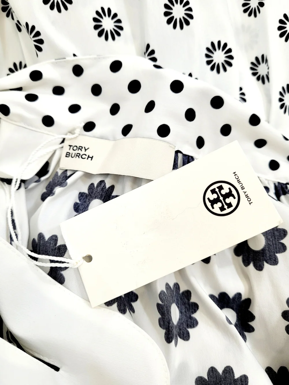 NWT TORY BURCH Mod Dot Patchwork Printed Cotton Sundress Tiered Dress Size 12